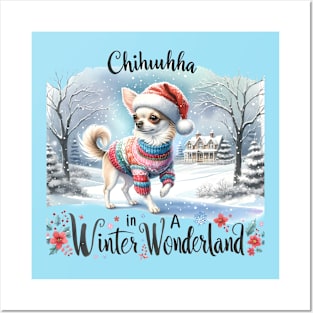 Chihuahua In A Winter Wonderland Posters and Art